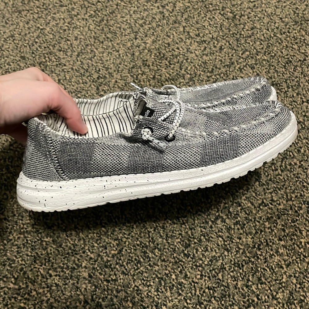 Hey Dude Women's Gray Knit Slip-On Loafers